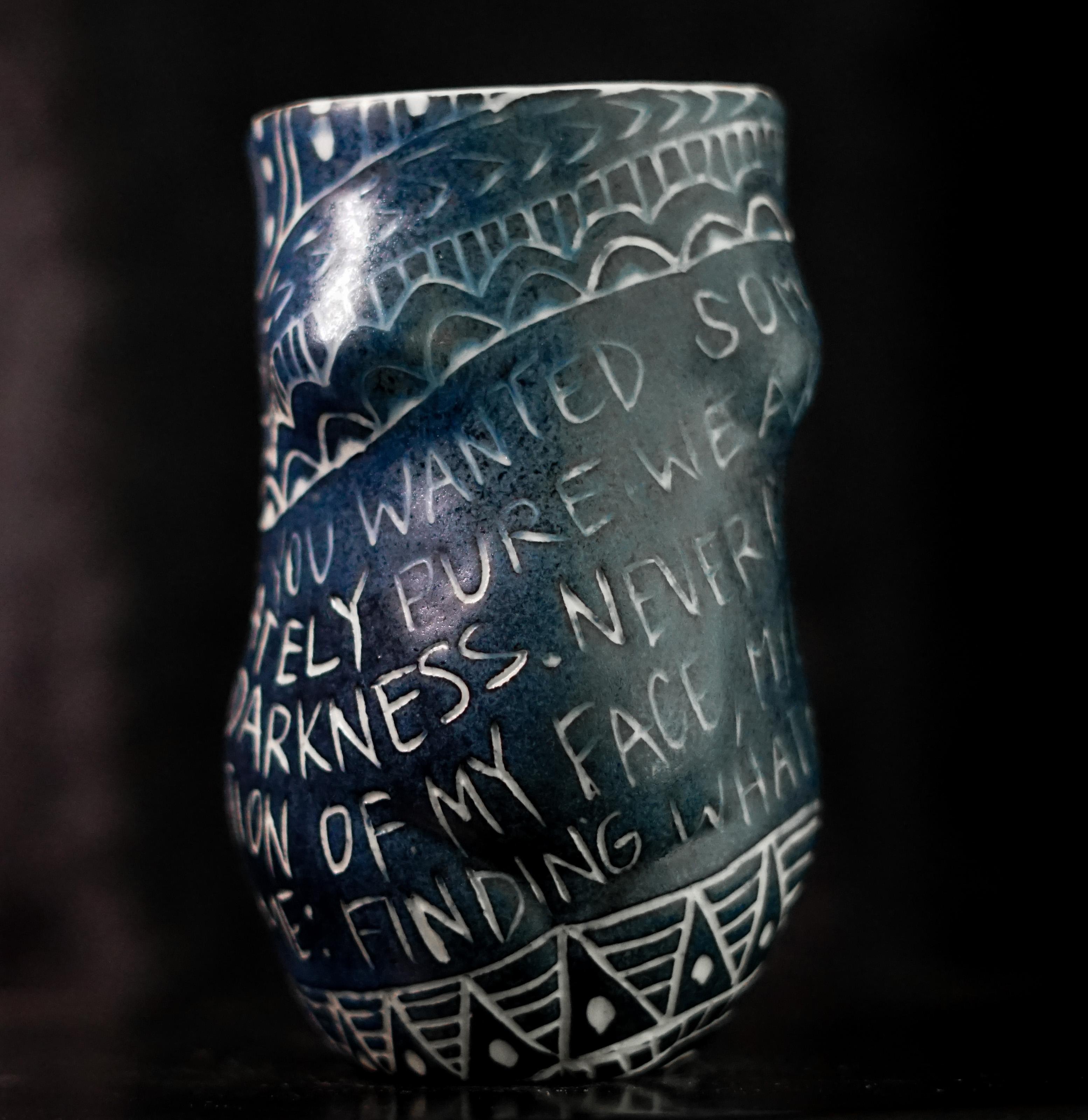 Set of 3 Porcelain Cup. From the Fragments of Our Love Story series - Modern Sculpture by Alex Hodge