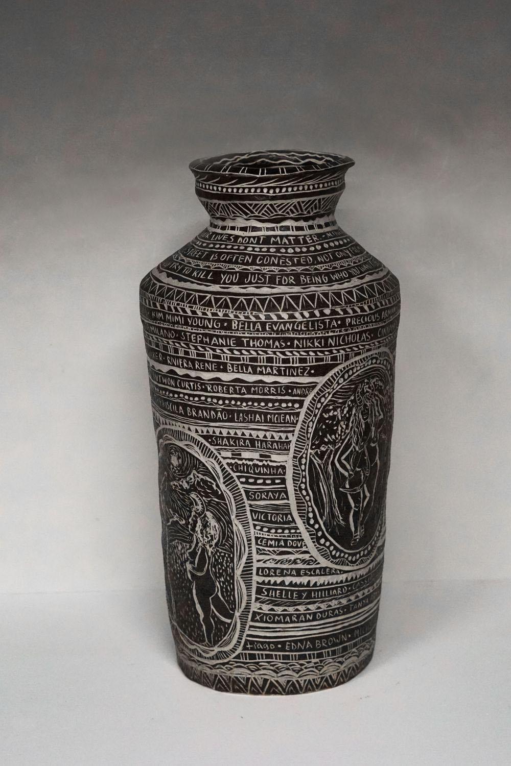 Set of Four Large. Carved Porcelain Vases For Sale 10