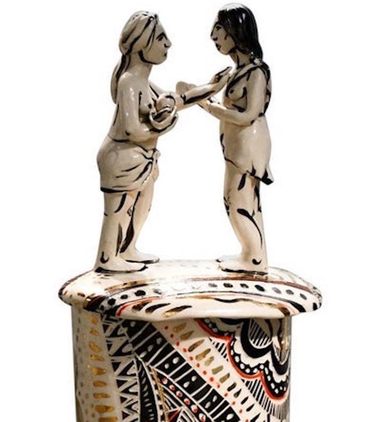 Two sculptures. The Historic Jar Series. Porcelain, with hand-painted details For Sale 2