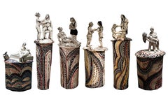 Six Sculptures From The In Light of Her Series Porcelain with handpainted detail