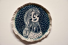 Soft Glow Portrait. Carved Porcelain Wall Sculpture