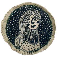 Soft Glow Portrait. Carved Porcelain Wall Sculpture