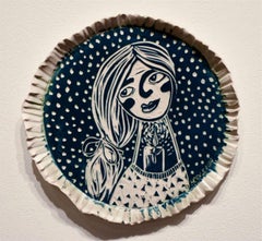 Soft Glow Portrait. Carved Porcelain Wall Sculpture