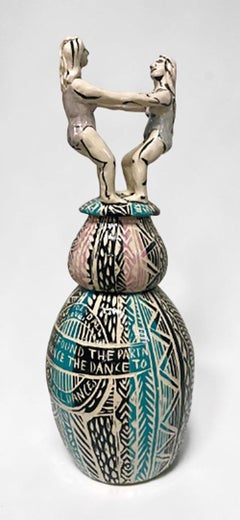 La danza, escultura figurativa de porcelana tallada