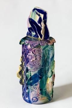 The Moon Porcelain Jar Sculpture, Modern Figurative Art