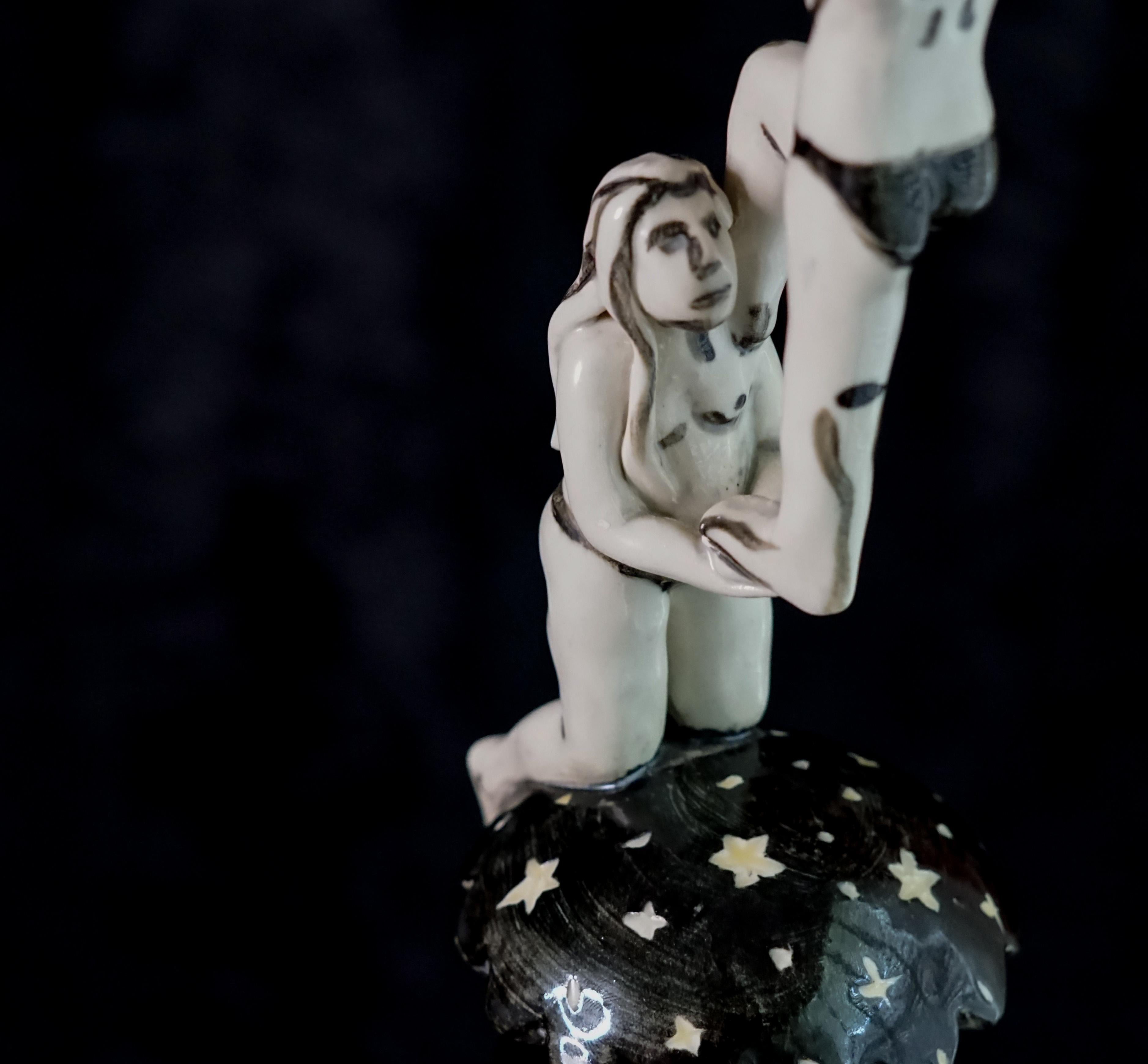 The Night We Hung the Moon,  Handbuilt porcelain sculpture For Sale 6