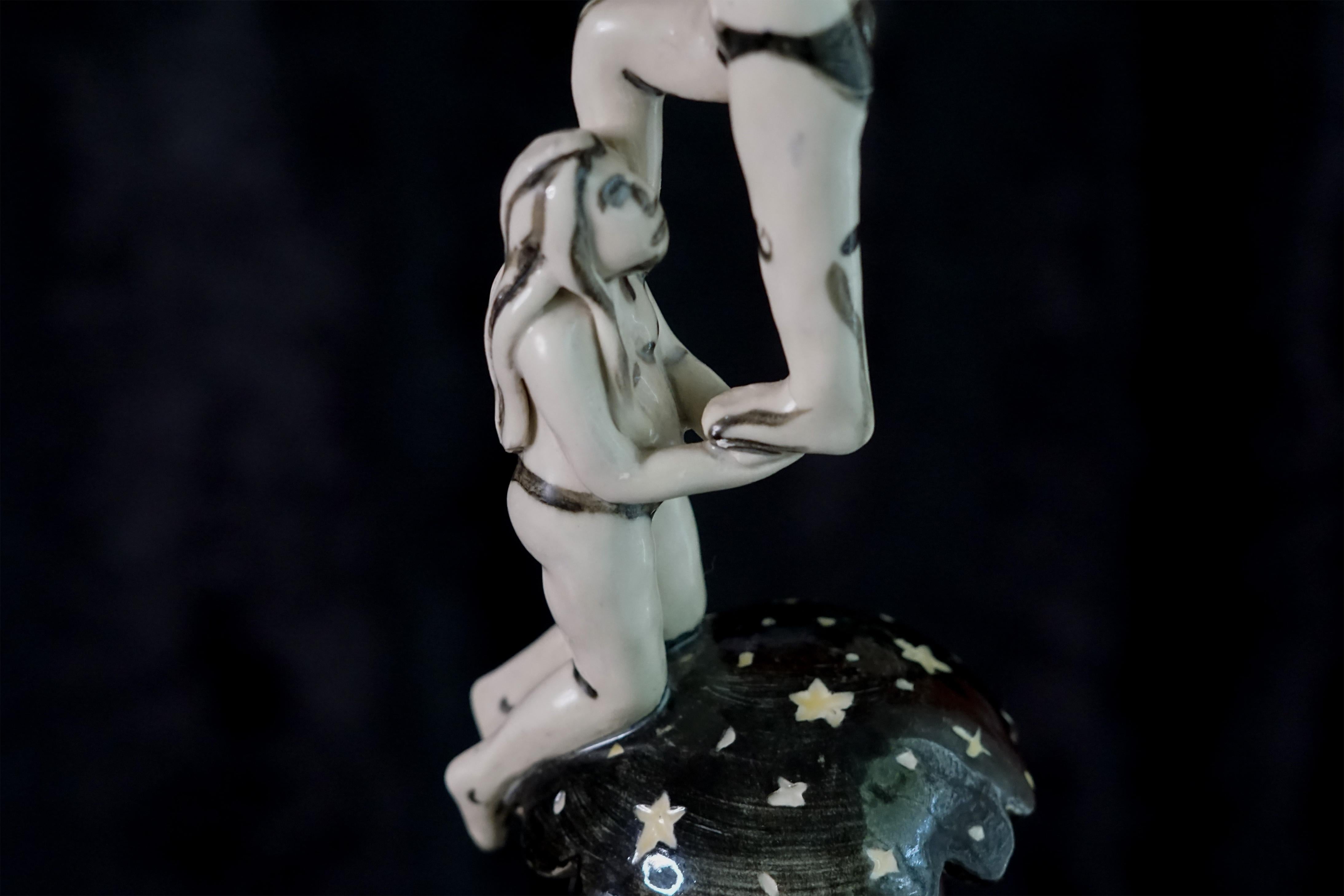 The Night We Hung the Moon,  Handbuilt porcelain sculpture For Sale 5