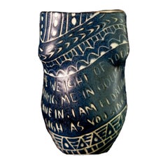 The weight of your head.…", Porcelain Cup with Sgraffito Detailing