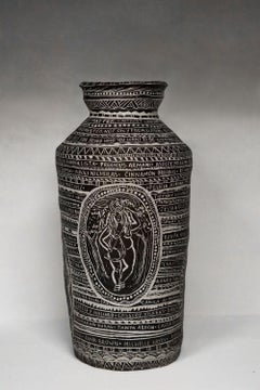 Tribute to Astarte and Her Spirit of Tenacity. Large Carved Porcelain Vase