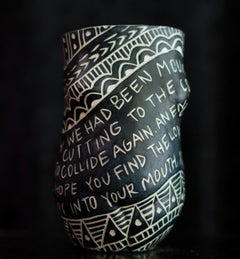 “We had been Mountains...” Porcelain cup with sgraffito detailing