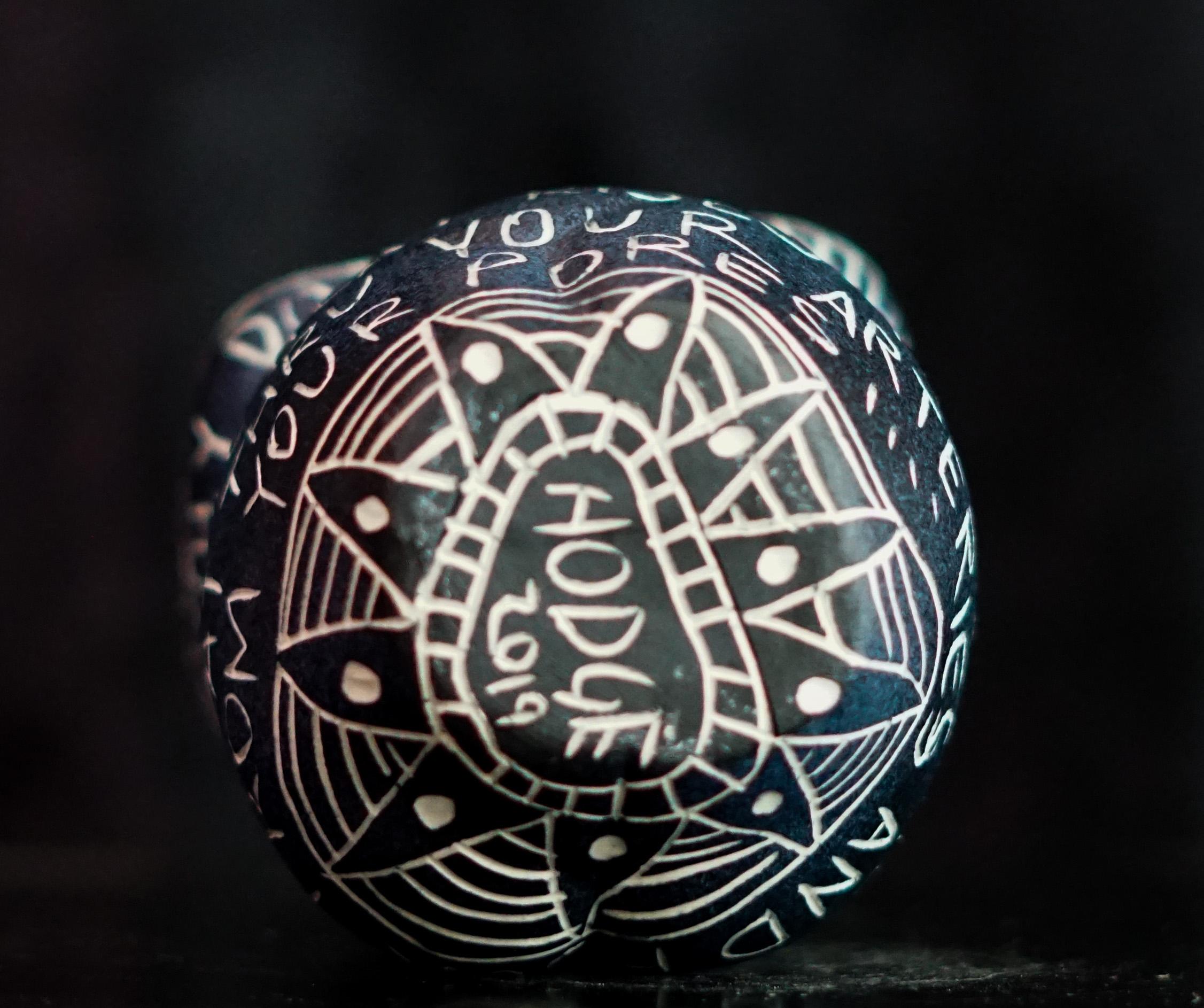Why do you insist on shattering, and Eyes that are. Diptych Porcelain cup - Black Abstract Sculpture by Alex Hodge