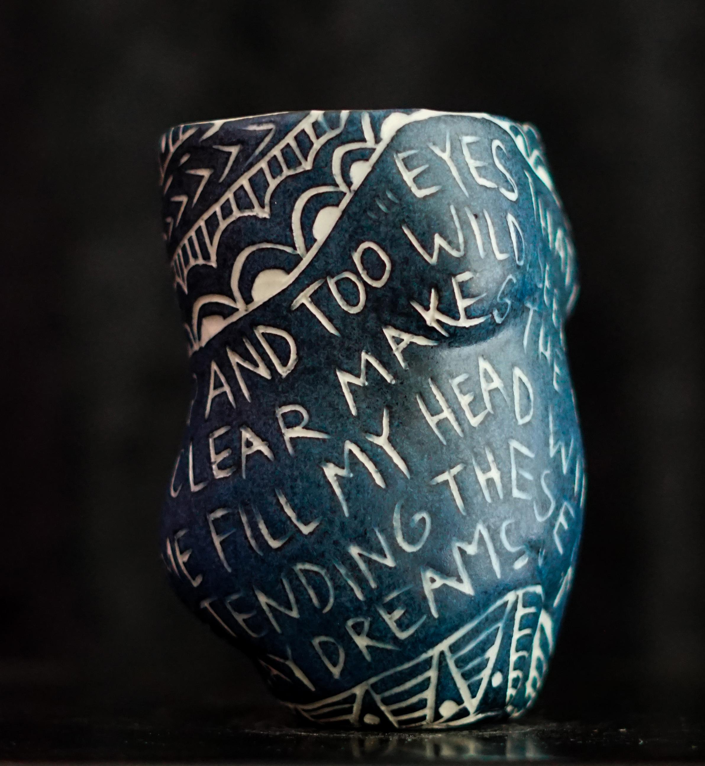 Why do you insist on shattering, and Eyes that are. Diptych Porcelain cup For Sale 2