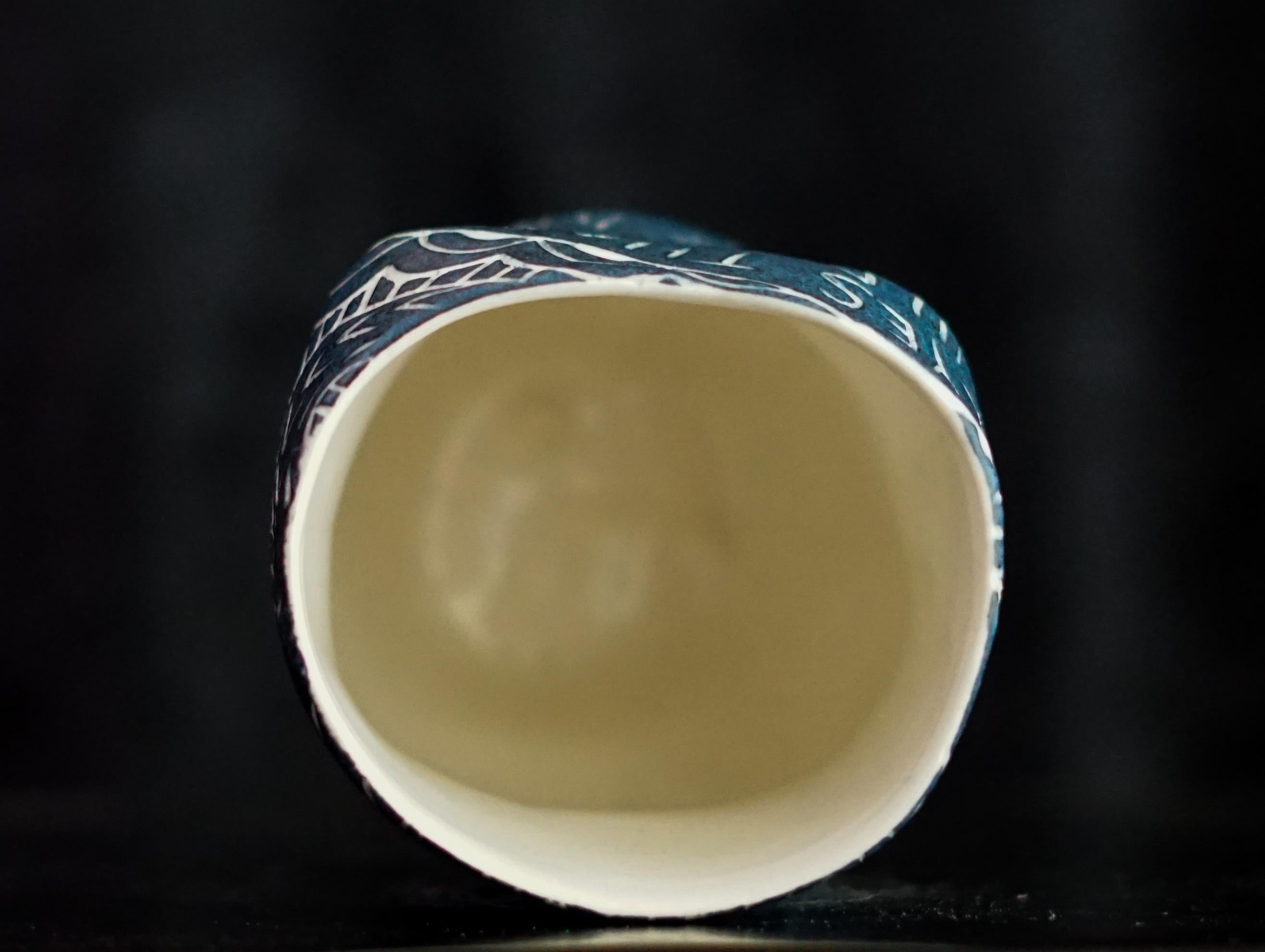 Why do you insist on shattering, and Eyes that are. Diptych Porcelain cup For Sale 3