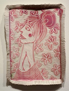 Retrato del pensamiento deseoso. Escultura mural de porcelana tallada