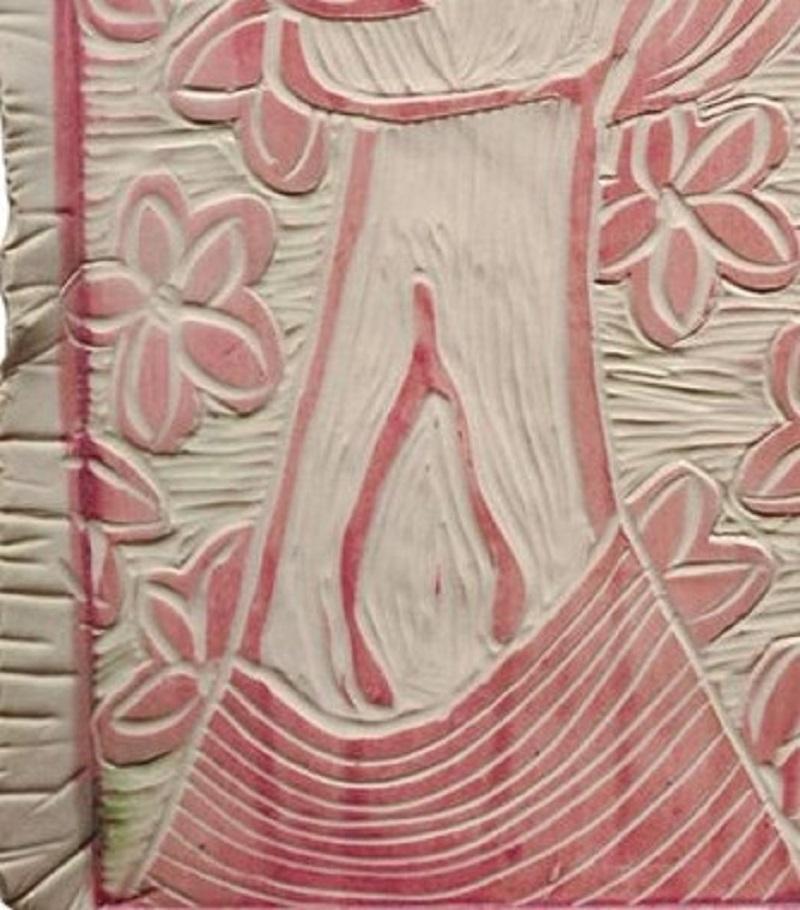 Retrato del pensamiento deseoso. Escultura mural de porcelana tallada en venta 2