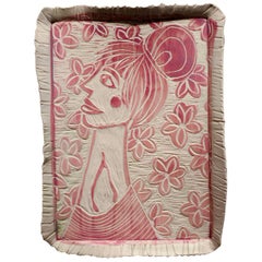 Wishful Thinking Portrait. Carved Porcelain Wall Sculpture