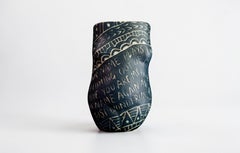 “Your Name Plays...” Porcelain cup with sgraffito detailing