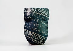 “Your Pulsing Giant Heart...” Porcelain cup with sgraffito detailing