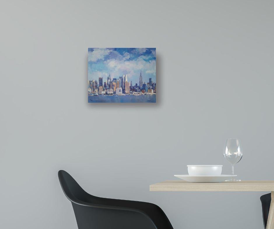 This exceptional artwork is currently on display and available for sale at Signet Contemporary Art Gallery and online.

Embark on a visual journey through the waters of New York City with Alex Hook Krioutchkov's evocative cityscape masterpiece,