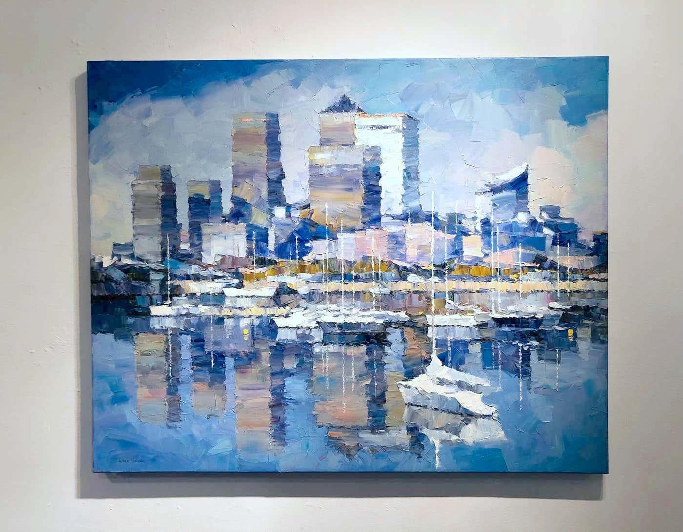 London III- Original modern abstract cityscape-oil paintings-contemporary art - Painting by Alex Hook Krioutchkov