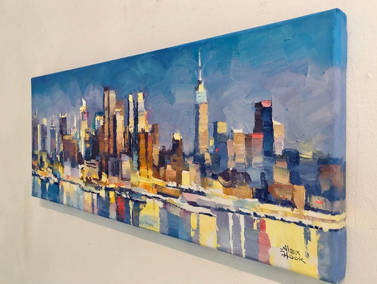 NYC IXI - abstraction New york City landscape painting contemporary architecture - Abstract Expressionist Painting by Alex Hook Krioutchkov