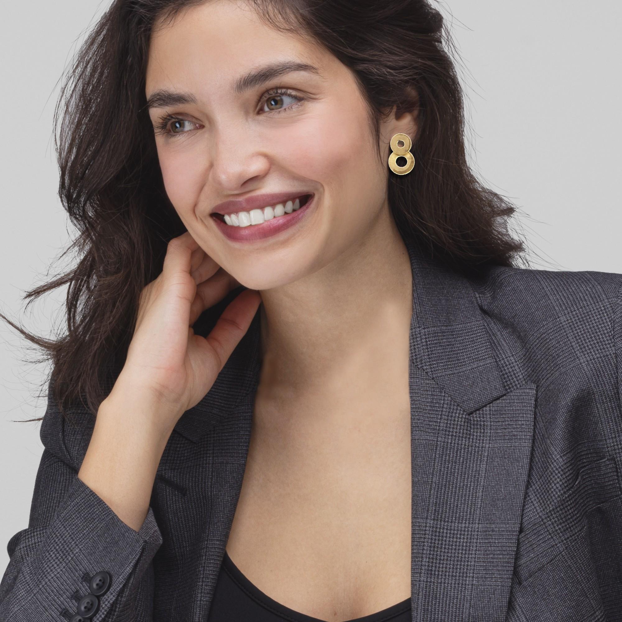 Alex Jona design collection, hand crafted in Italy, 18 karat brushed rose gold clip-on  pendant earrings consisting of two partially overlapping pierced disks.

Alex Jona jewels stand out, not only for their special design and for the excellent