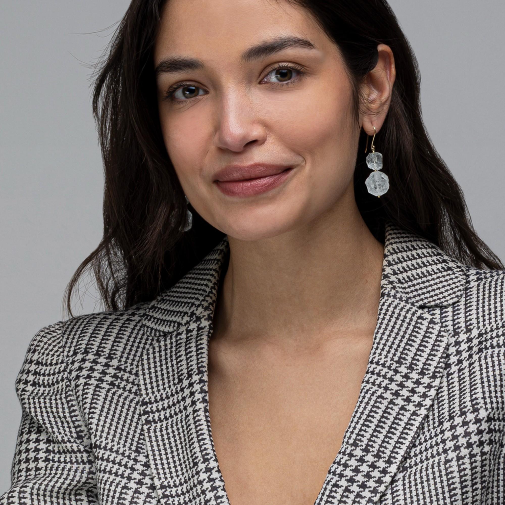 Alex Jona 18 Karat Rock Crystal Yellow Gold Dangle Pendant Earrings In New Condition For Sale In Lugano, CH
