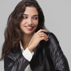 Alex Jona 18 Karat Rose Gold Blue Sapphire Open Circle Hoop Ring