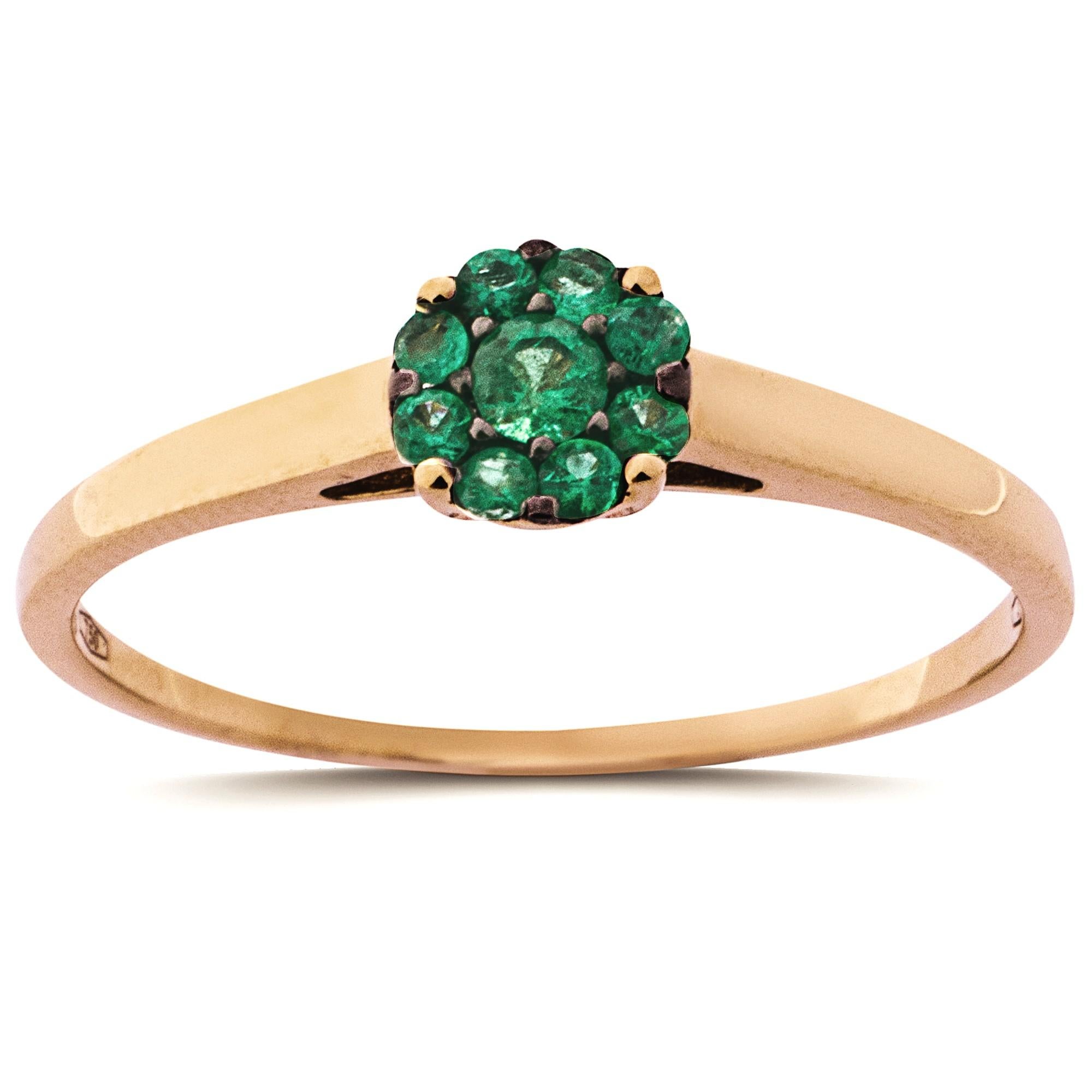Contemporain Alex Jona Or rose 18 carats  Anneau d'émeraude en vente