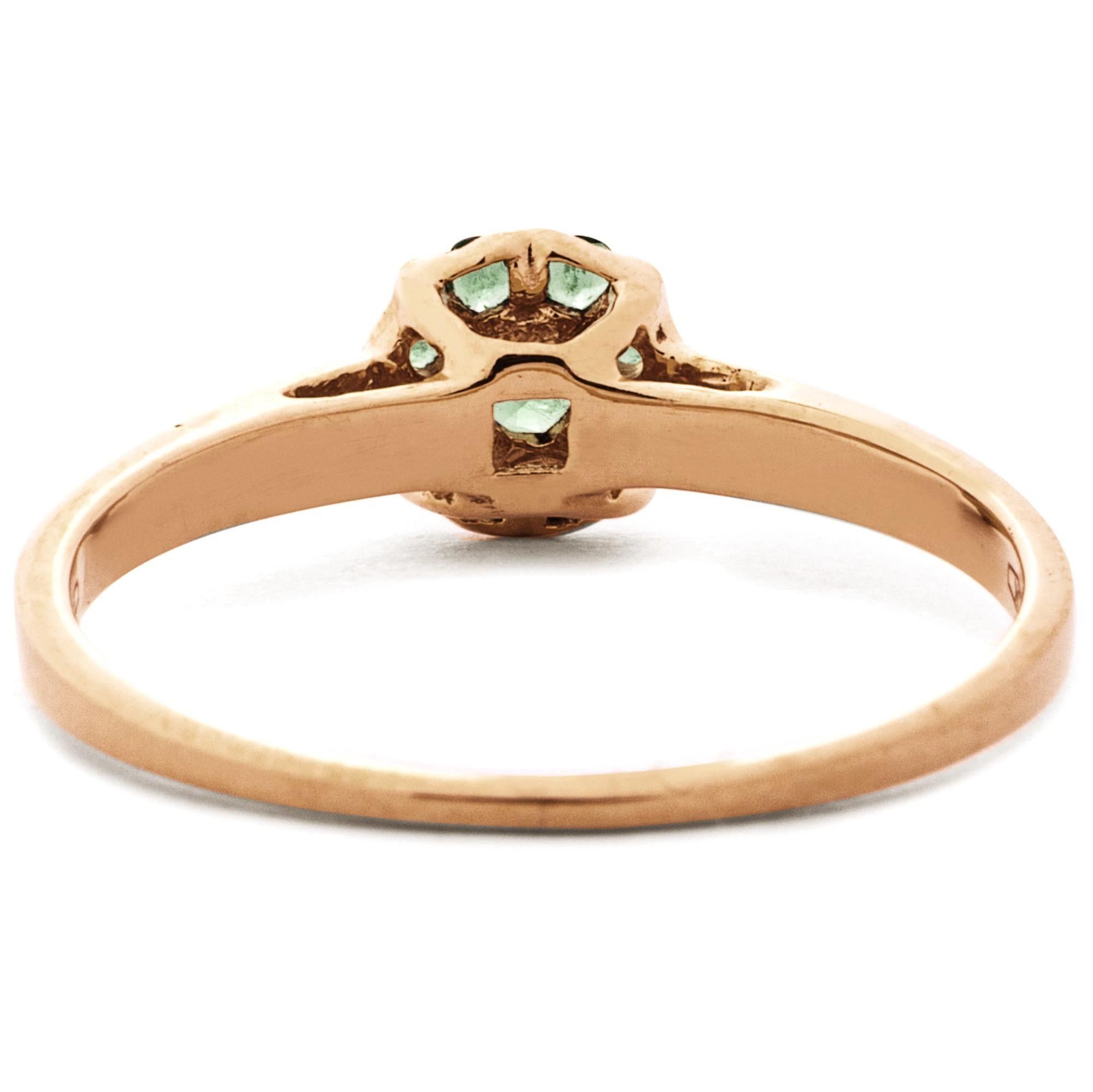 Alex Jona Or rose 18 carats  Anneau d'émeraude Pour femmes en vente