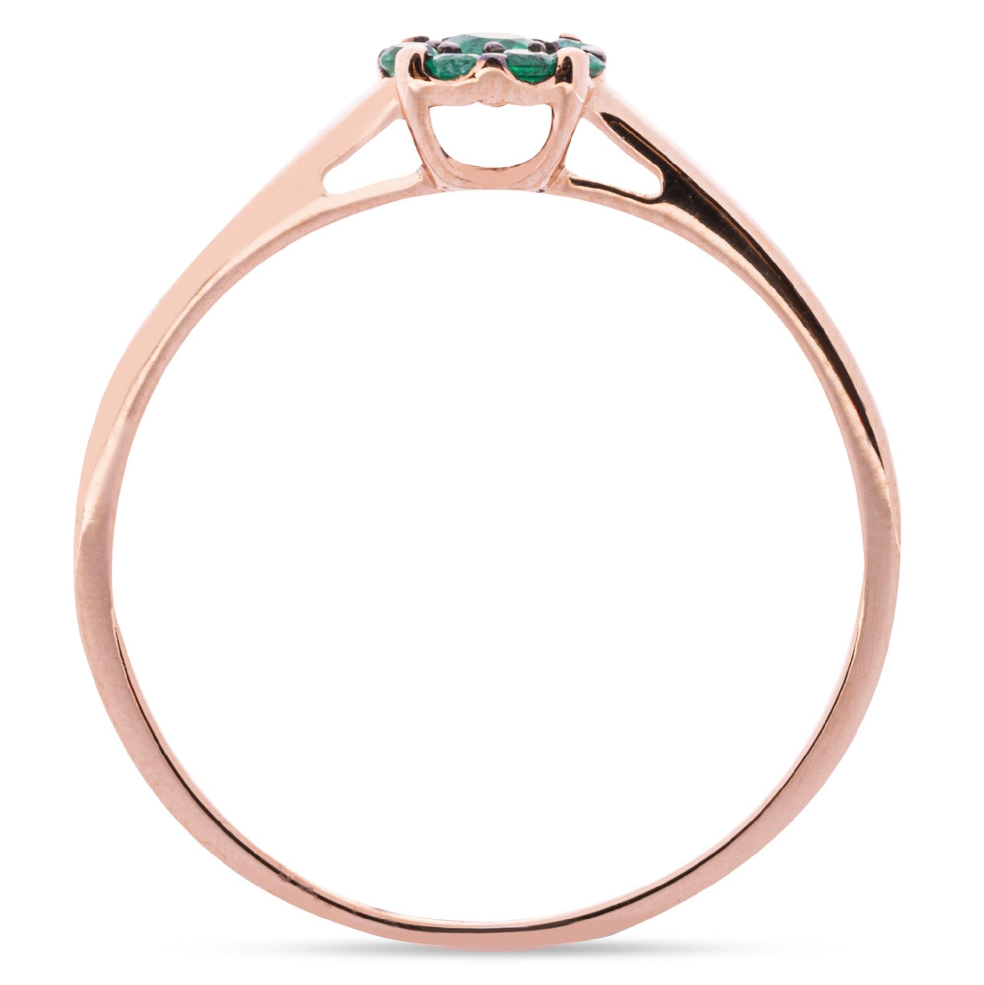Women's Alex Jona 18 Karat Rose Gold  Emerald Ring For Sale