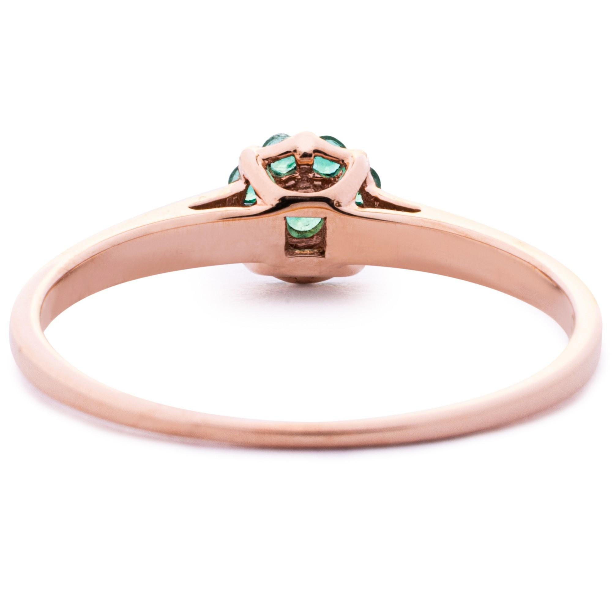 Alex Jona 18 Karat Rose Gold  Emerald Ring For Sale 1