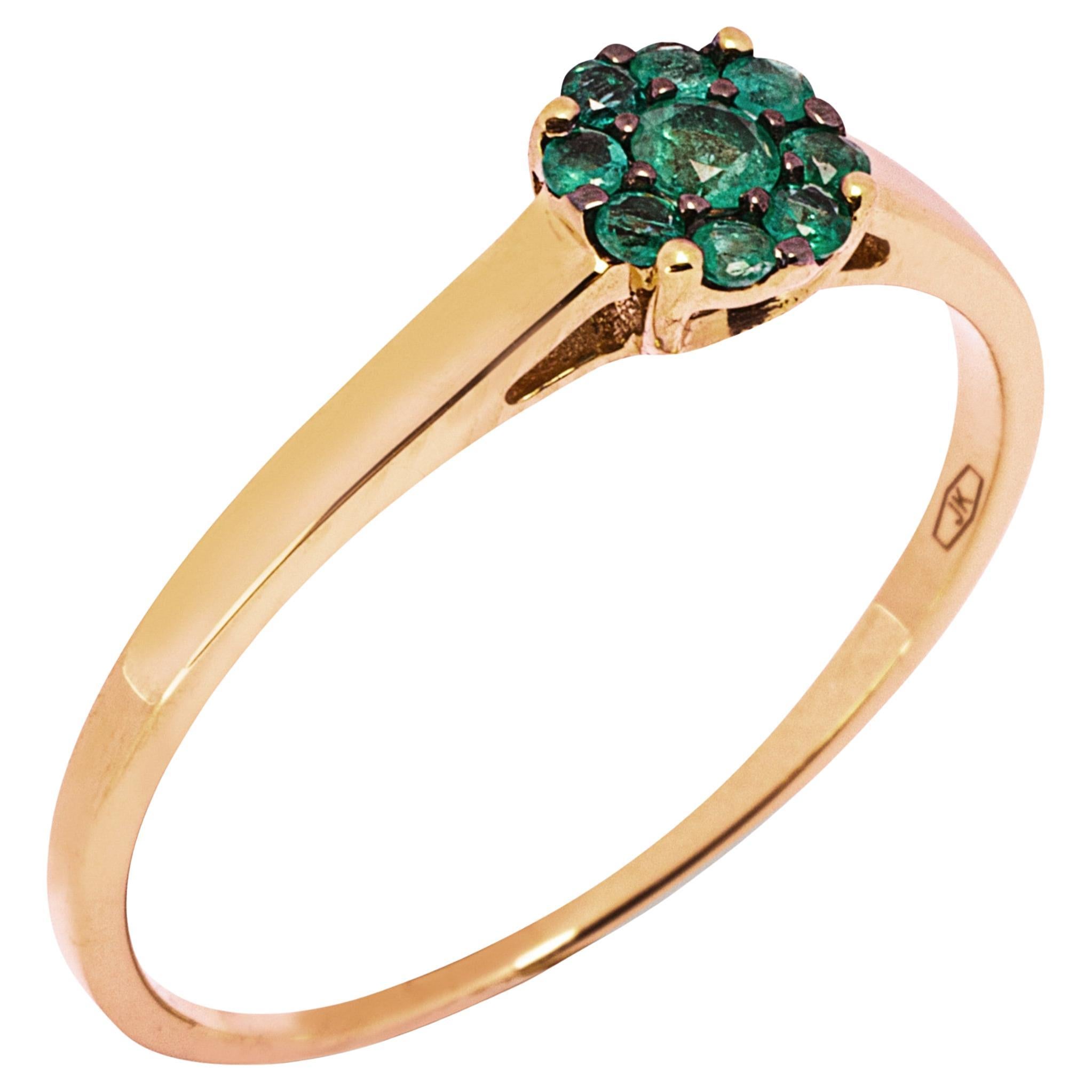 Alex Jona 18 Karat Rose Gold  Emerald Ring