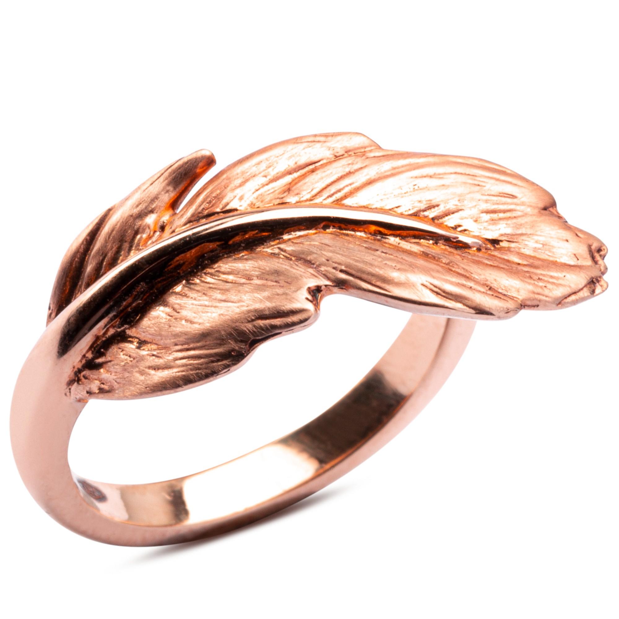feather ring rose gold