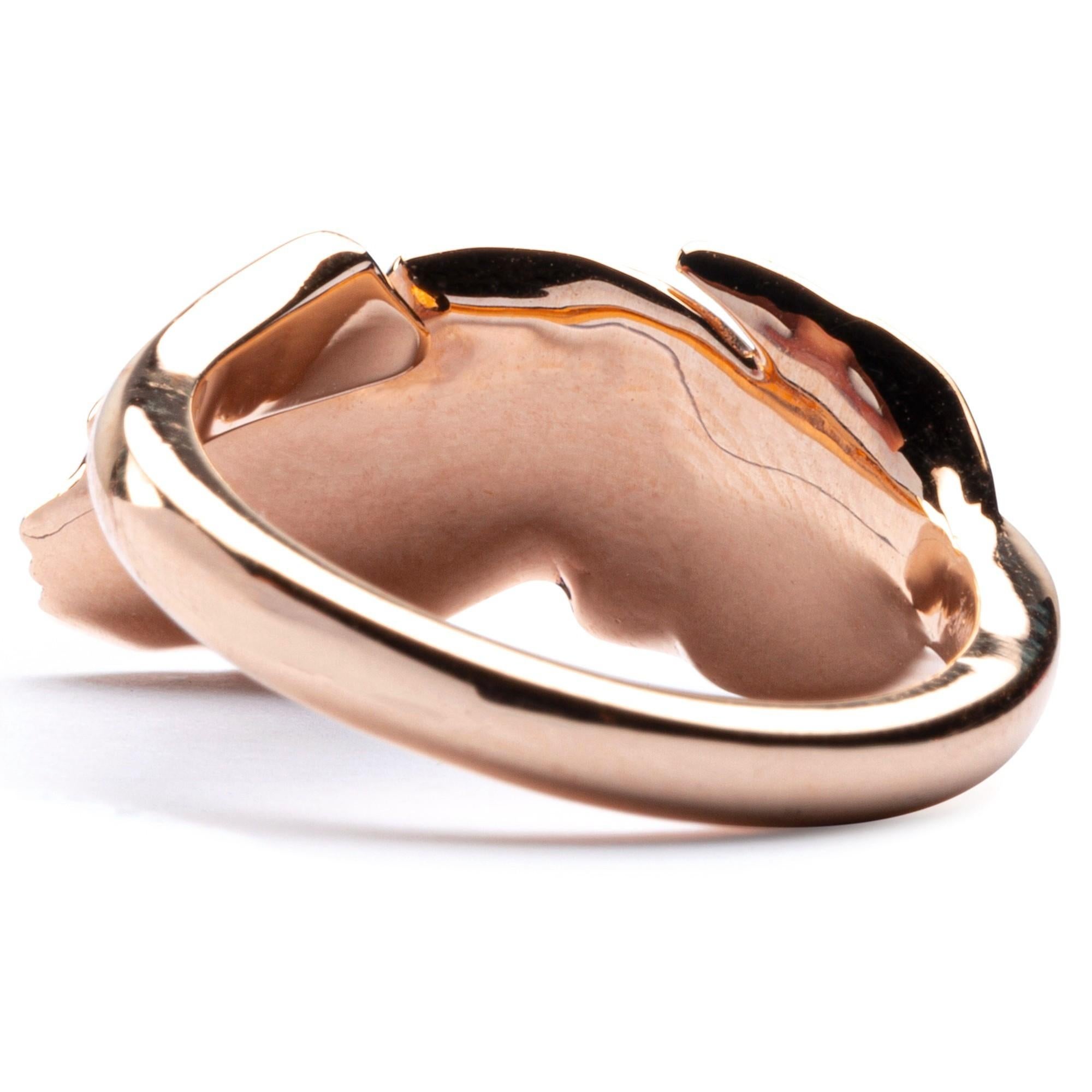 Women's Alex Jona 18 Karat Rose Gold Feather Ring For Sale