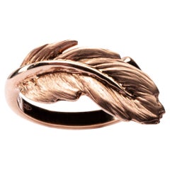 Alex Jona 18 Karat Rose Gold Feather Ring