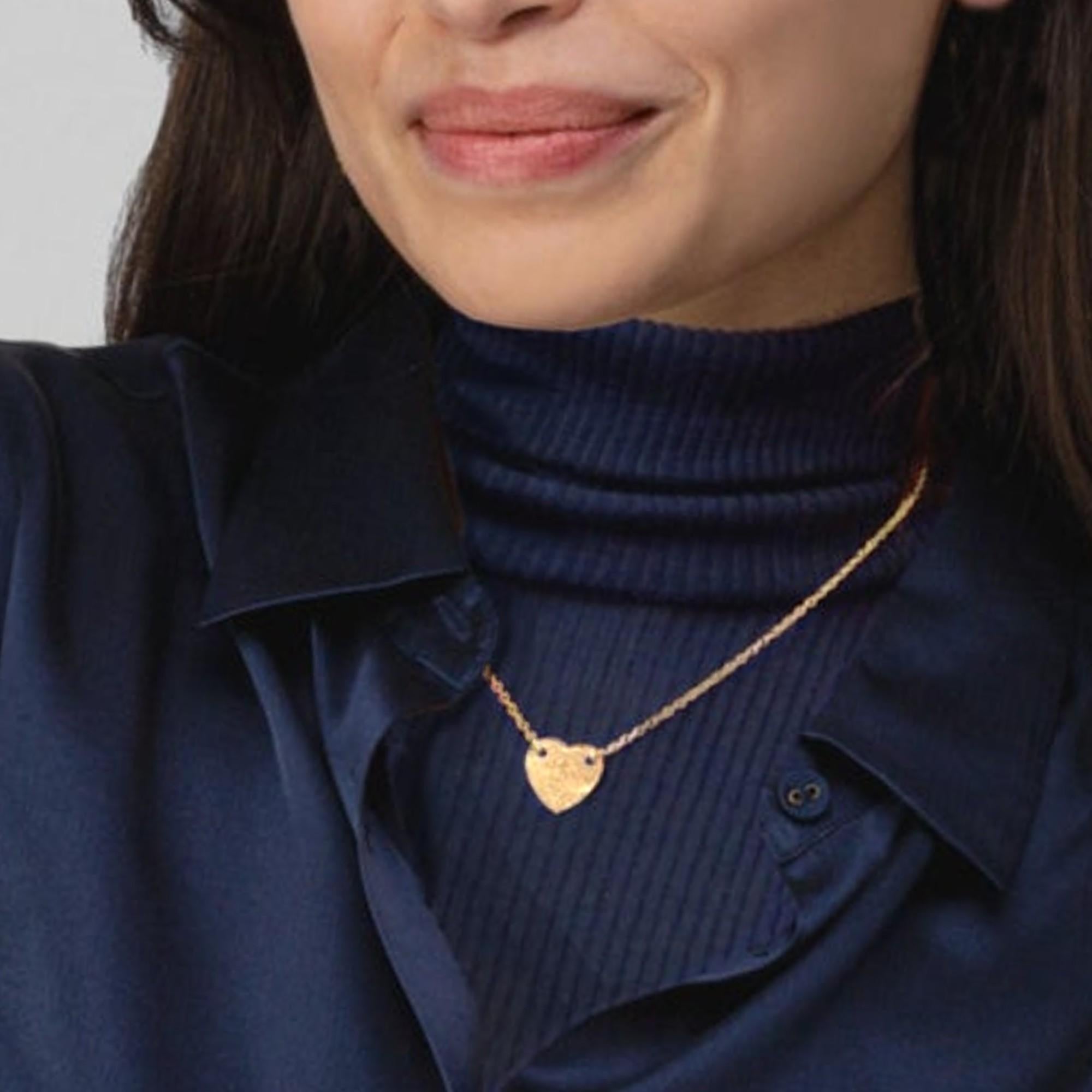 Collana con ciondolo a cuore in oro rosa 18 carati di Alex Jona in vendita 2