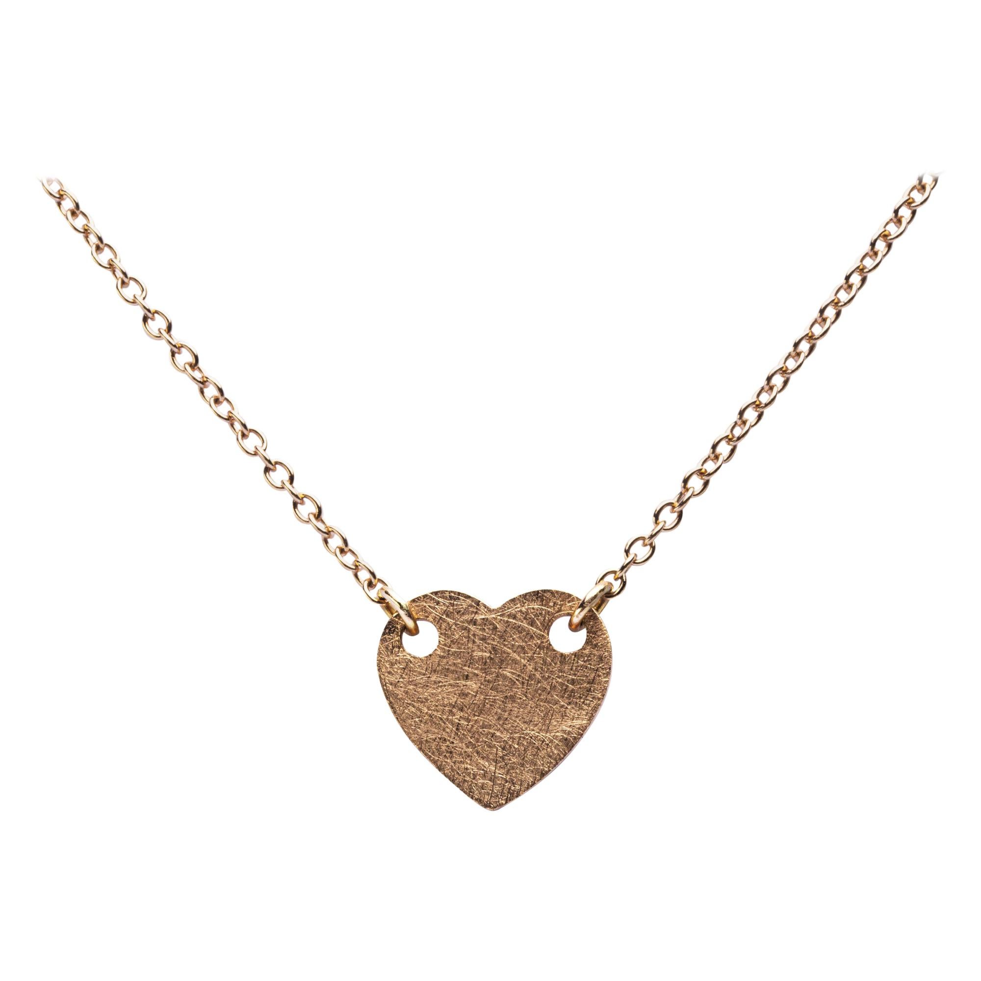 Roger Dubuis Rose Gold Heart Pendant Cord Necklace at 1stDibs