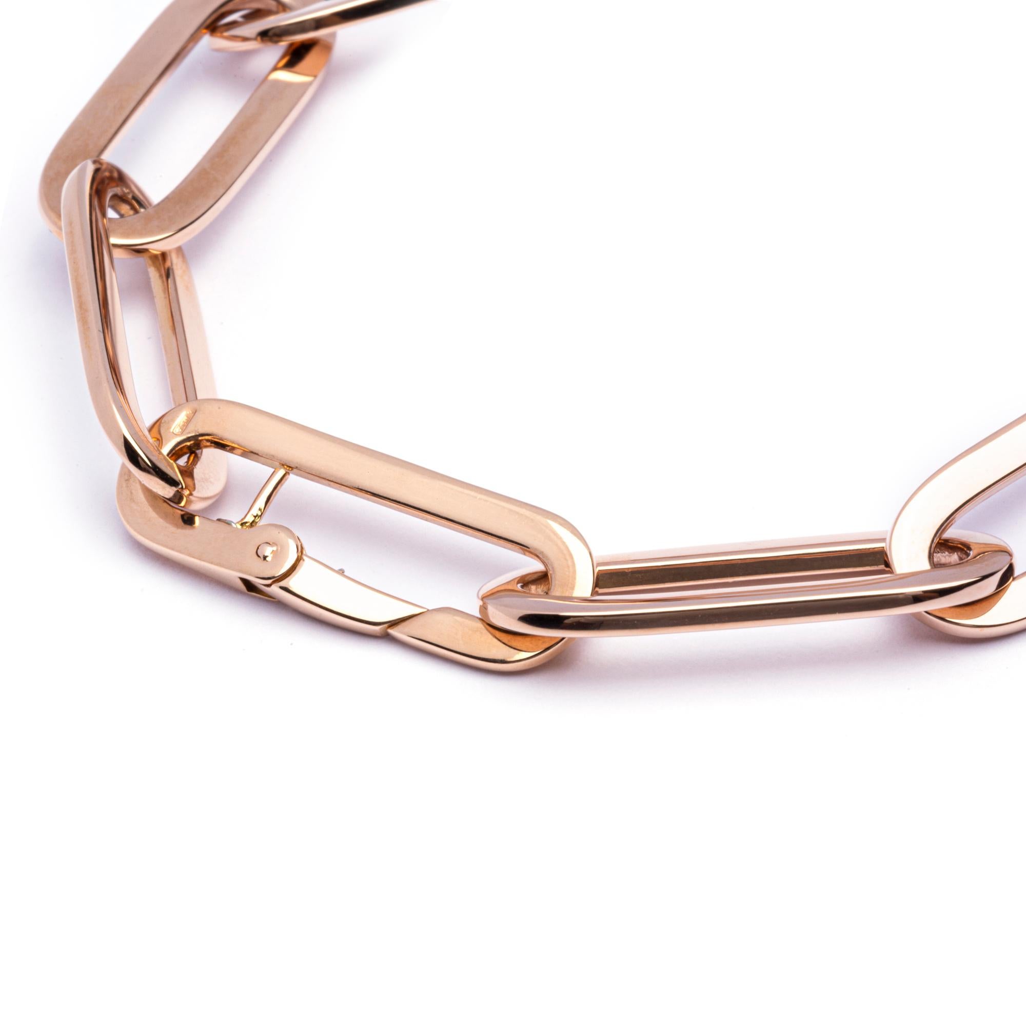 Alex Jona Rose Gold Link Chain Bracelet In New Condition For Sale In Torino, IT