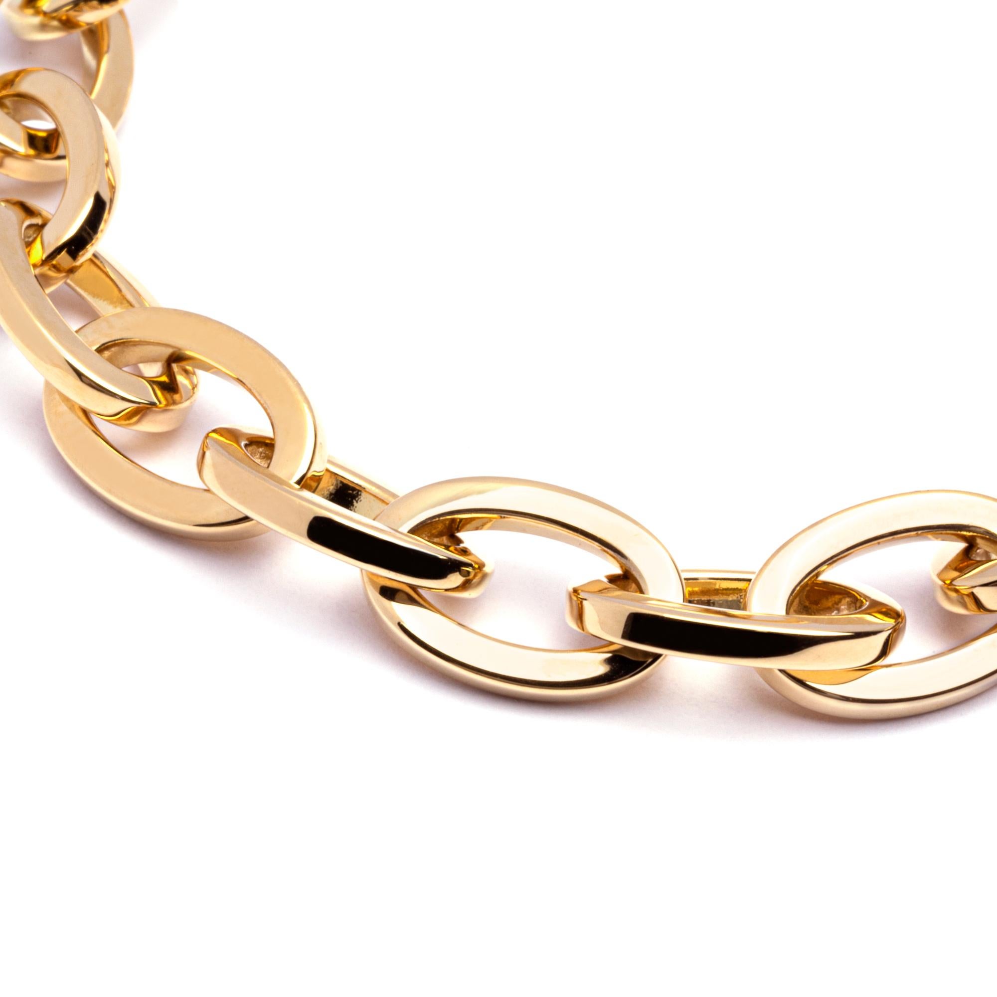 Alex Jona 18 Karat Rose Gold Link Chain Bracelet In New Condition For Sale In Torino, IT