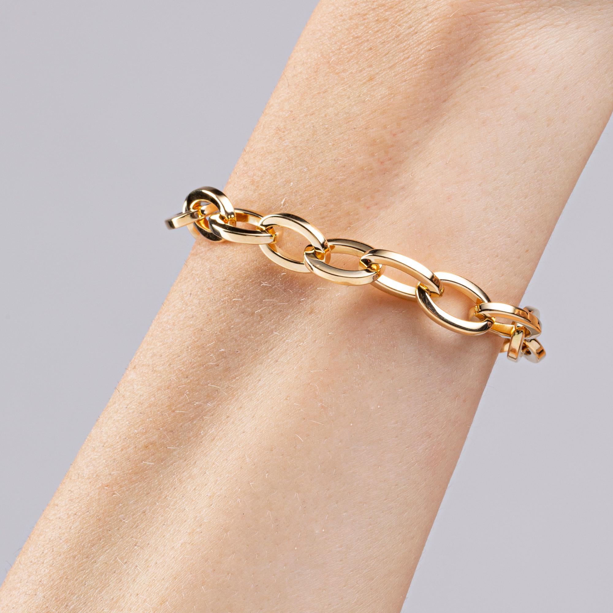 Alex Jona 18 Karat Rose Gold Link Chain Bracelet For Sale 1