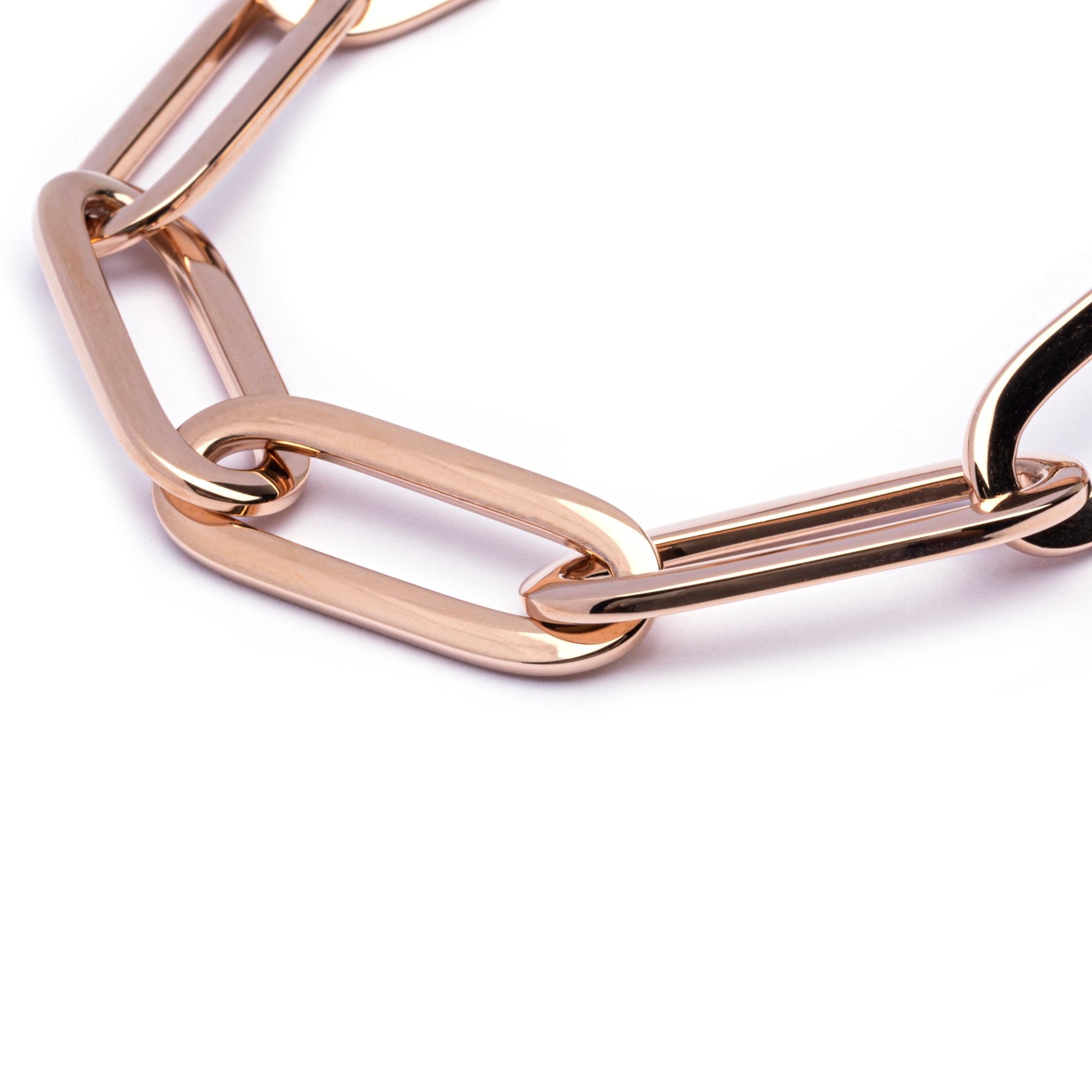 Alex Jona Rose Gold Link Chain Bracelet For Sale 2