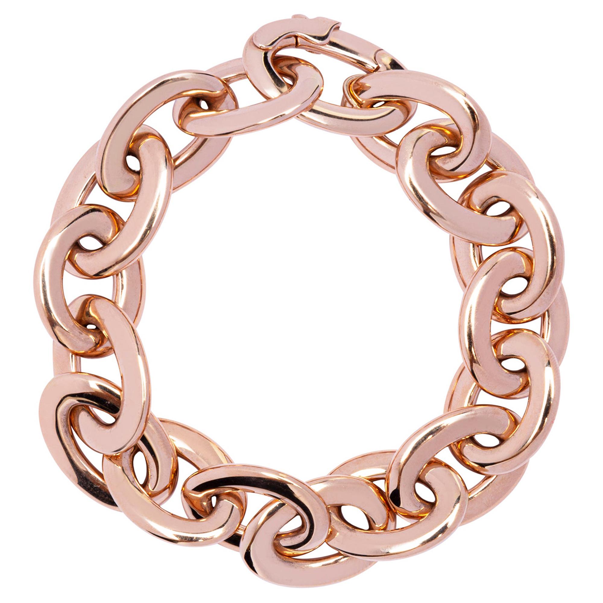 Alex Jona 18 Karat Rose Gold Link Chain Bracelet For Sale