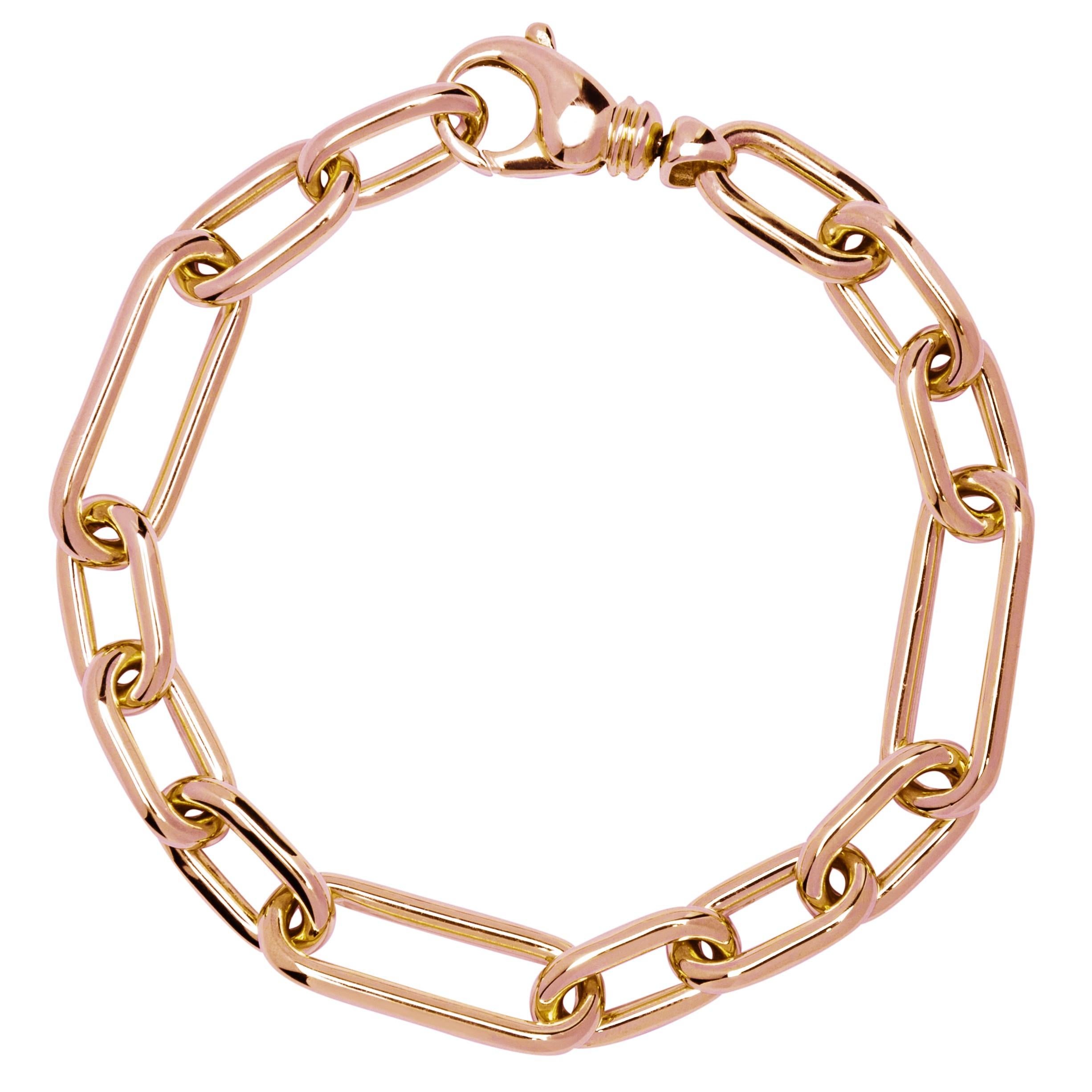 Alex Jona 18 Karat Rose Gold Link Chain Bracelet