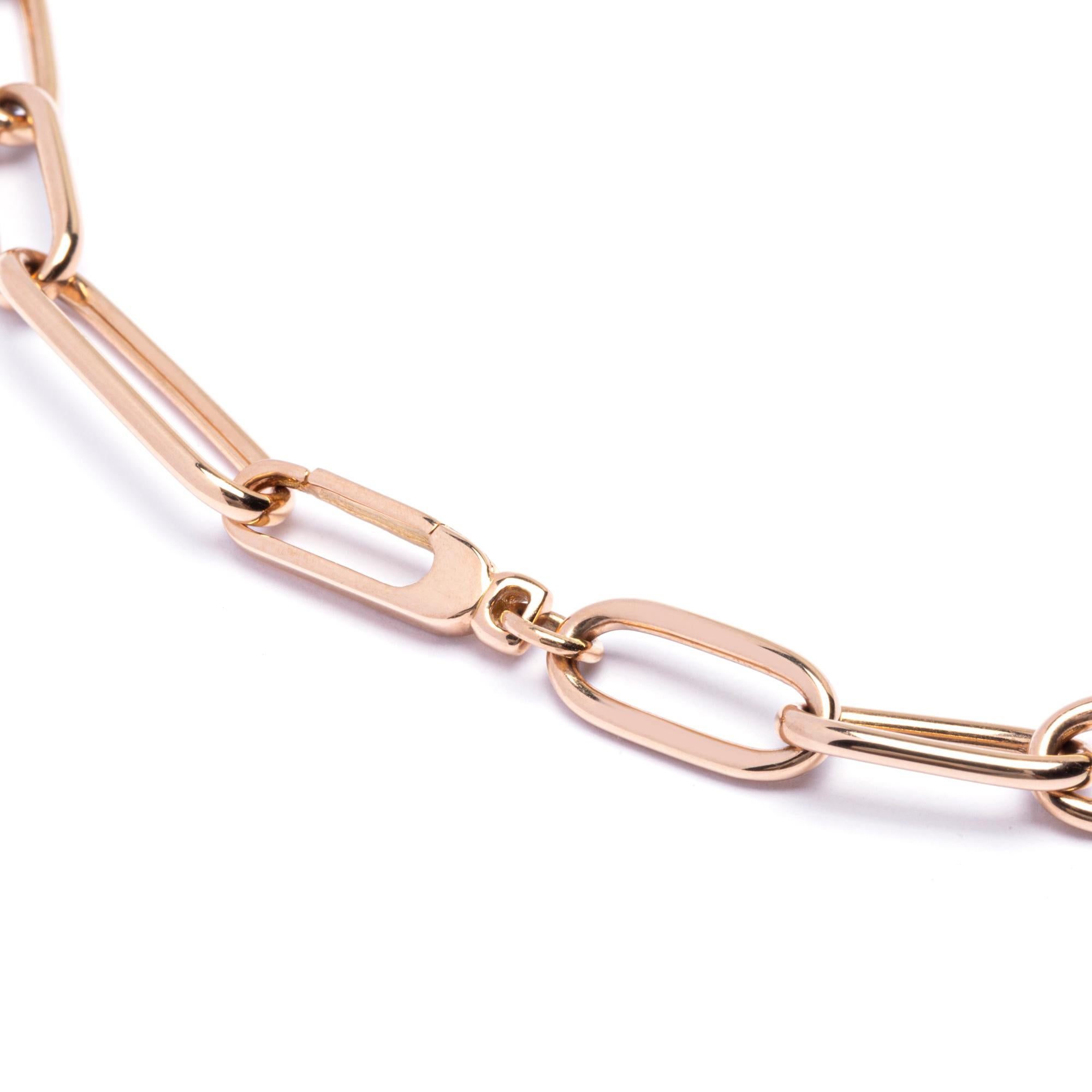 Alex Jona 18 Karat Rose Gold Link Chain Necklace In New Condition For Sale In Torino, IT