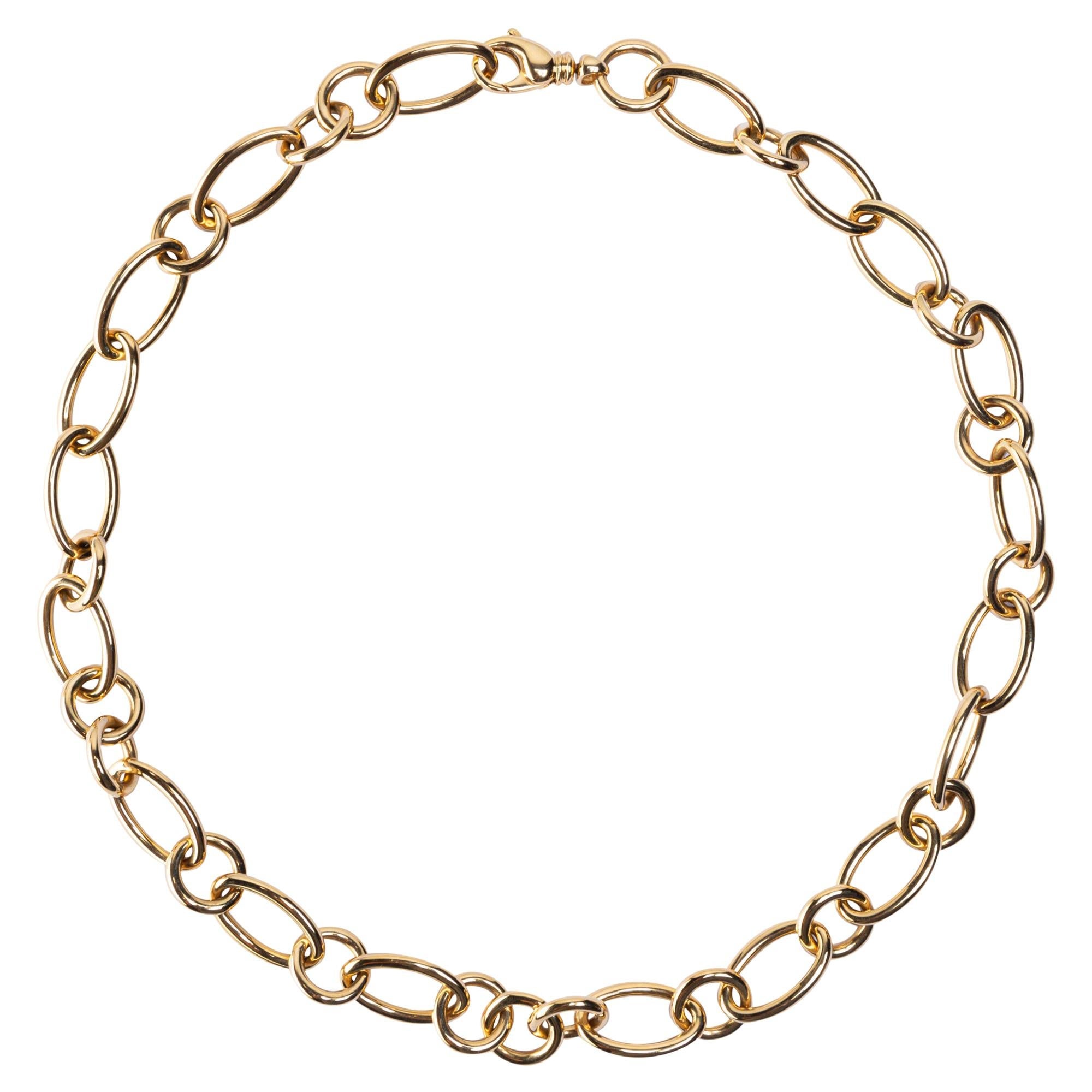 Alex Jona Collar de cadena de eslabones de oro rosa de 18 quilates