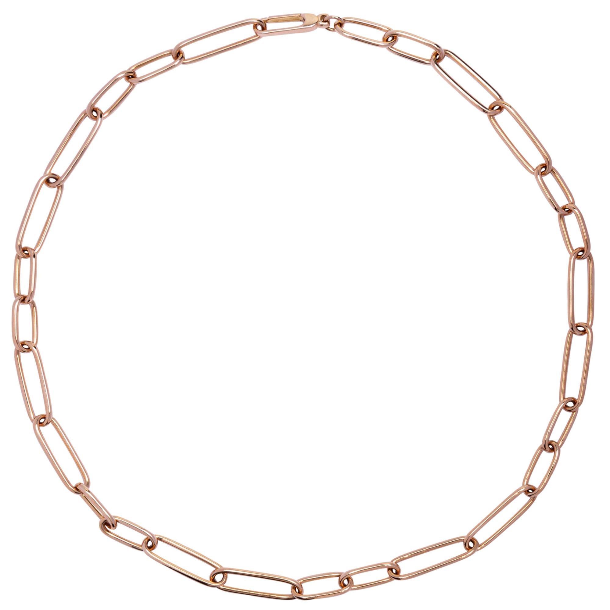 Alex Jona 18 Karat Rose Gold Link Chain Necklace