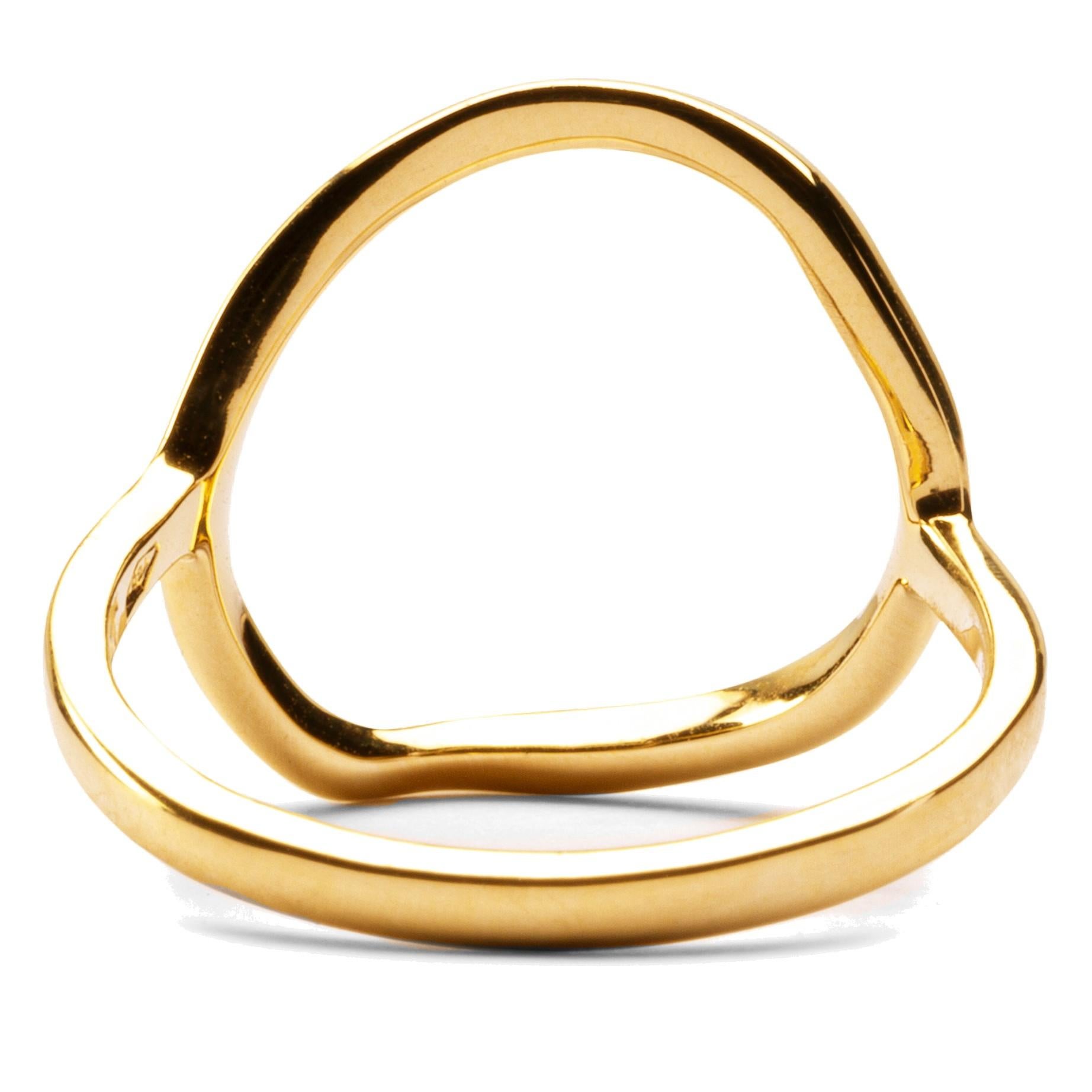 Alex Jona 18 Karat Rose Gold Open Circle Hoop Ring In New Condition For Sale In Torino, IT