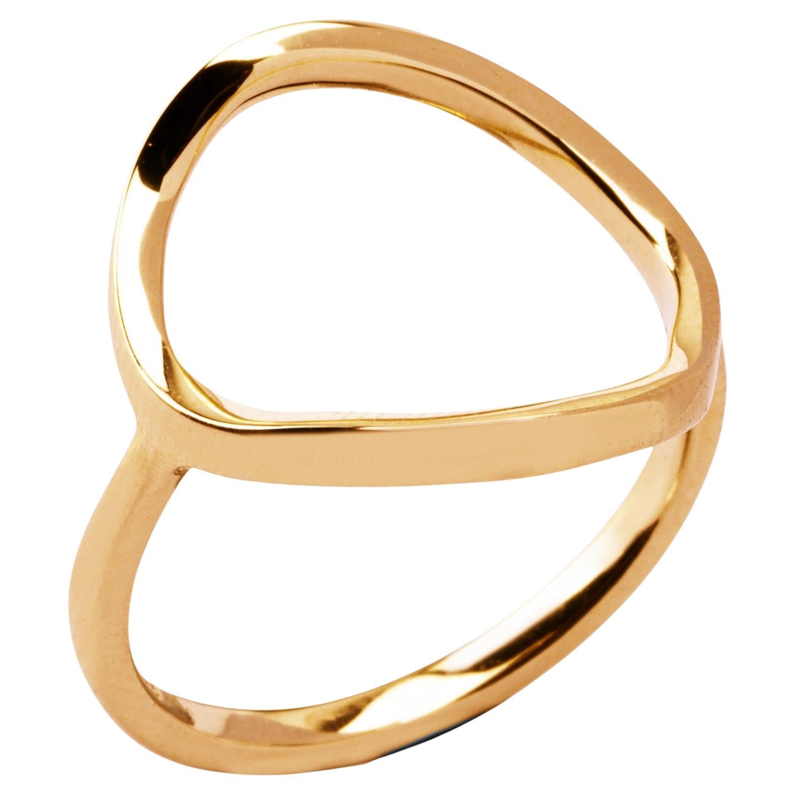 Alex Jona 18 Karat Rose Gold Open Circle Hoop Ring For Sale