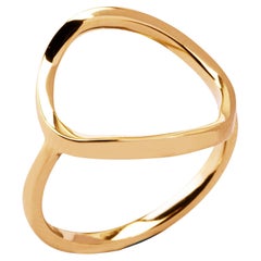 Alex Jona 18 Karat Rose Gold Open Circle Hoop Ring